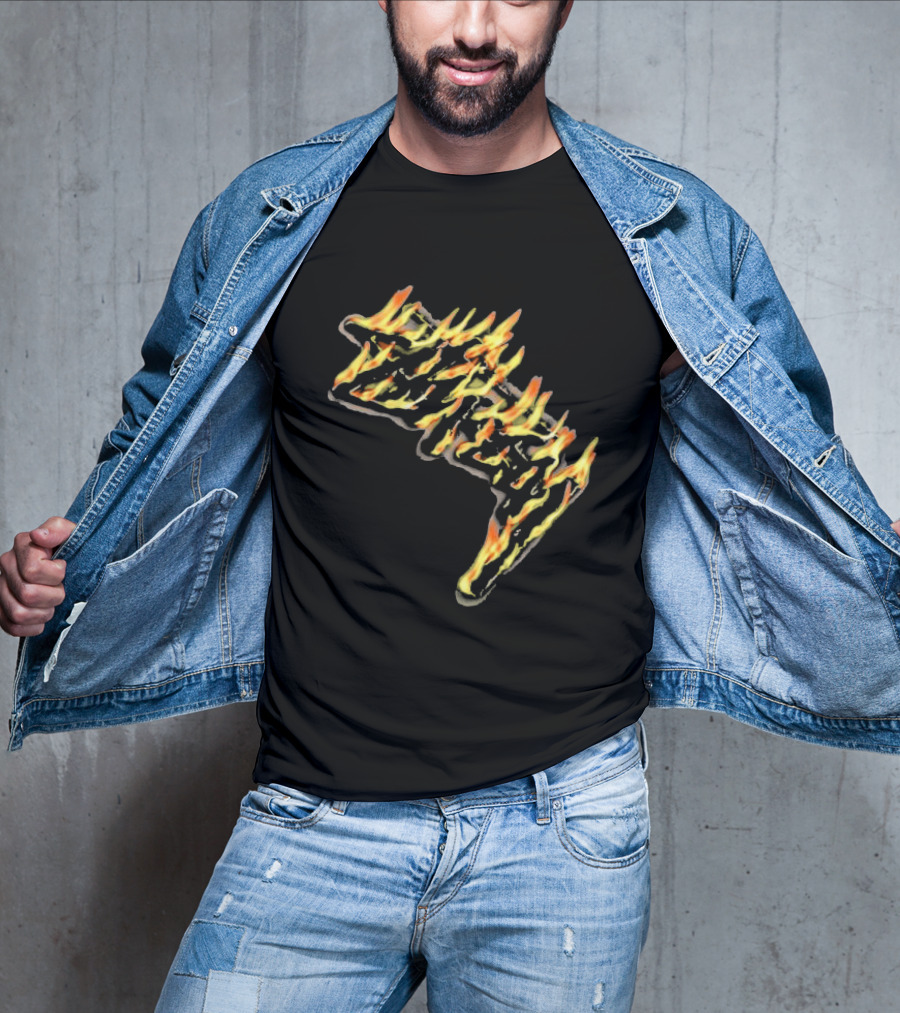 Stussy Burning Stock Flame Graphic Midnight T-Shirt
