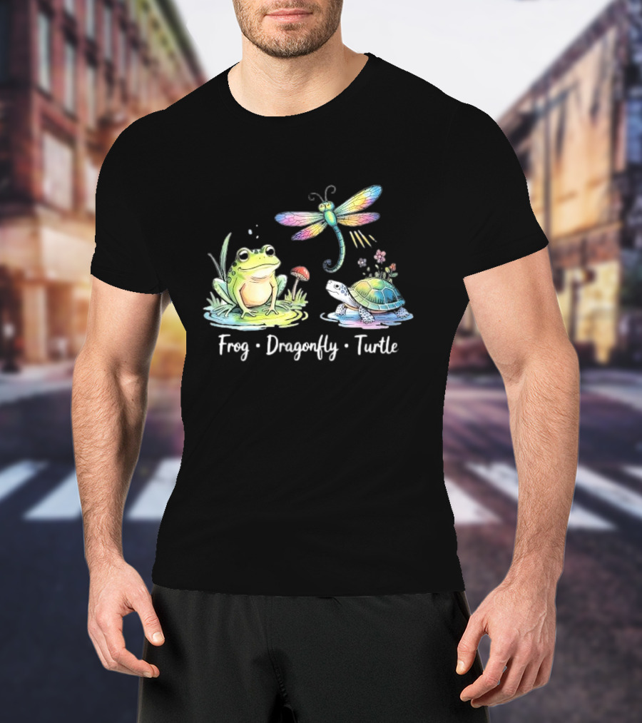 Frog Dragonfly Turtle Subtle Political Humor T-Shirt