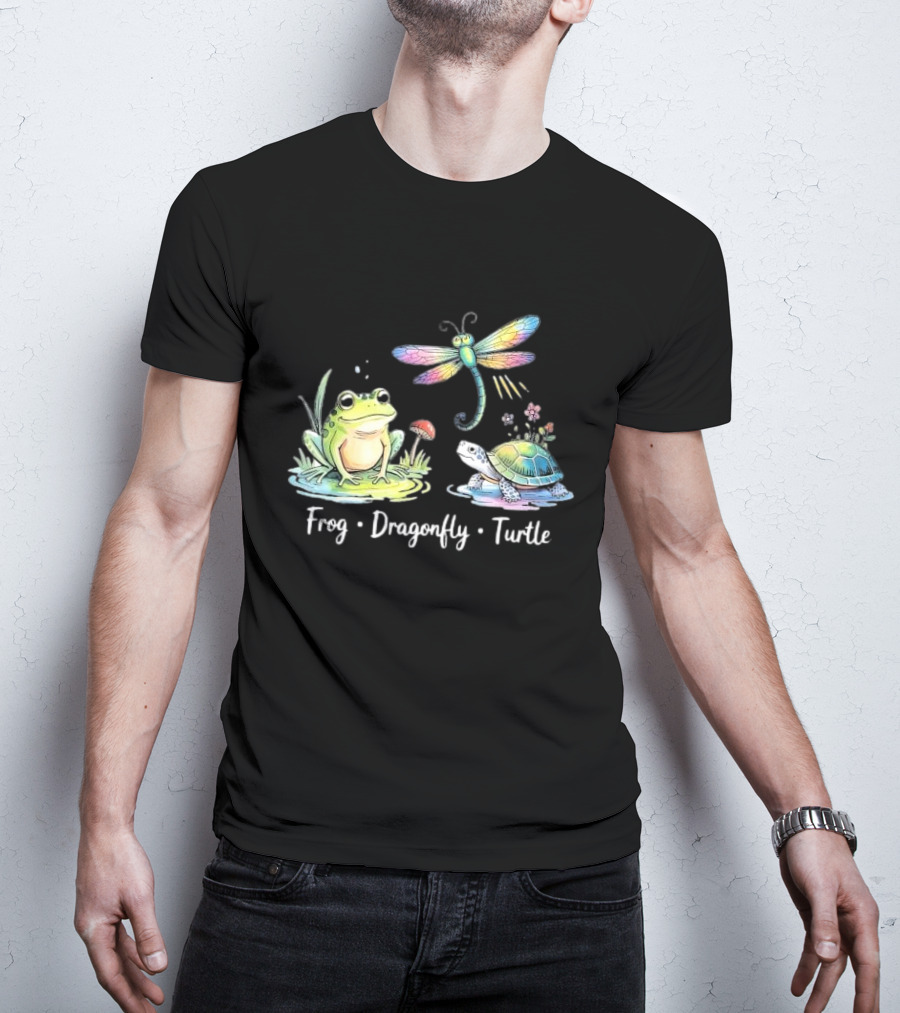 Frog Dragonfly Turtle Subtle Political Humor T-Shirt
