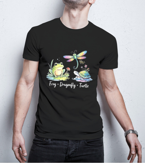 Frog Dragonfly Turtle Subtle Political Humor T-Shirt