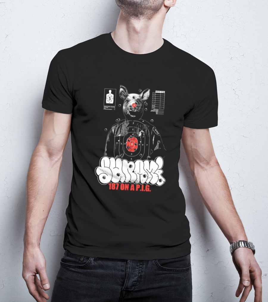 Sunami Pig 187 Target Shooting Pig Design T-Shirt