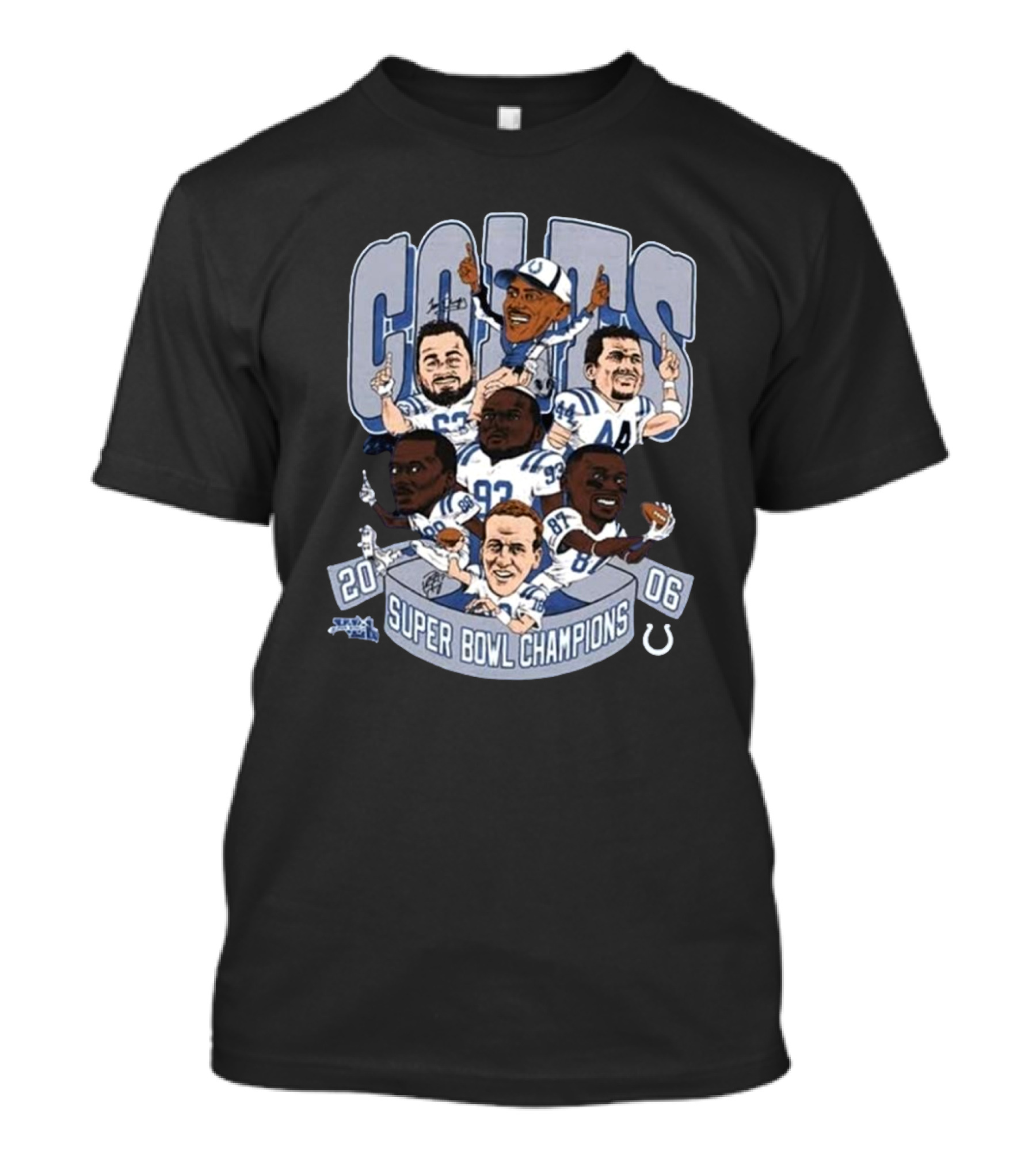 Super Bowl Champions 2006 Colts Caricatures Signatures T-Shirt