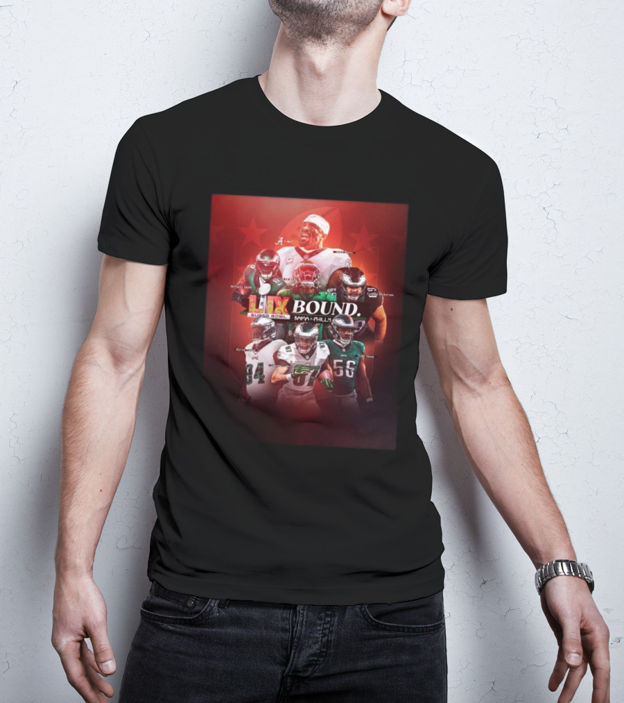 Super Bowl LIX Bound Bama X Philly Jalen Hurts DeVonta Smith Eli Ricks Landon Dickerson Nakobe Dean Brian Branch New T-Shirt