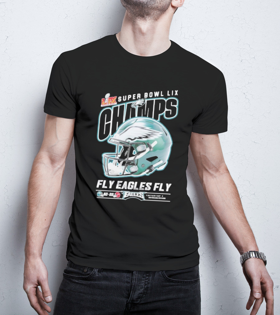 Super Bowl LIX Champs Philadelphia Eagles Fly Eagles Fly Helmet T-Shirt