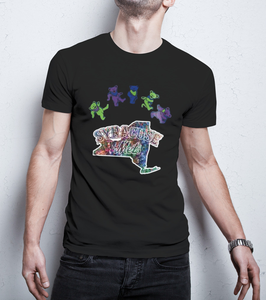 Syracuse Mets Grateful Dead Night 2025 New York Tie-Dye Dancing Bears T-Shirt
