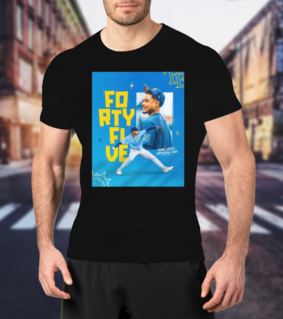 Tampa Bay Rays Taj Bradley Forty Five Days Until Opening Day T-Shirt