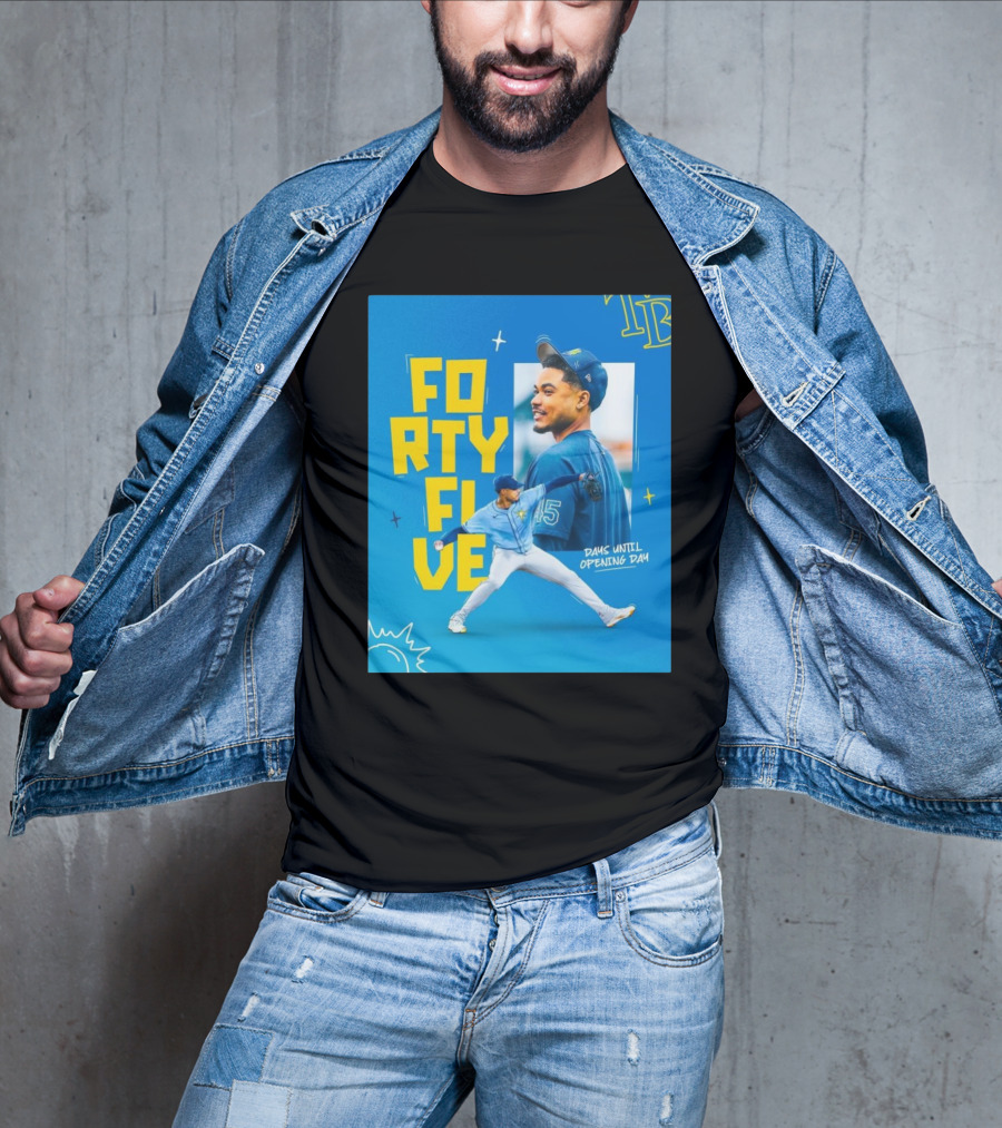 Tampa Bay Rays Taj Bradley Forty Five Days Until Opening Day T-Shirt