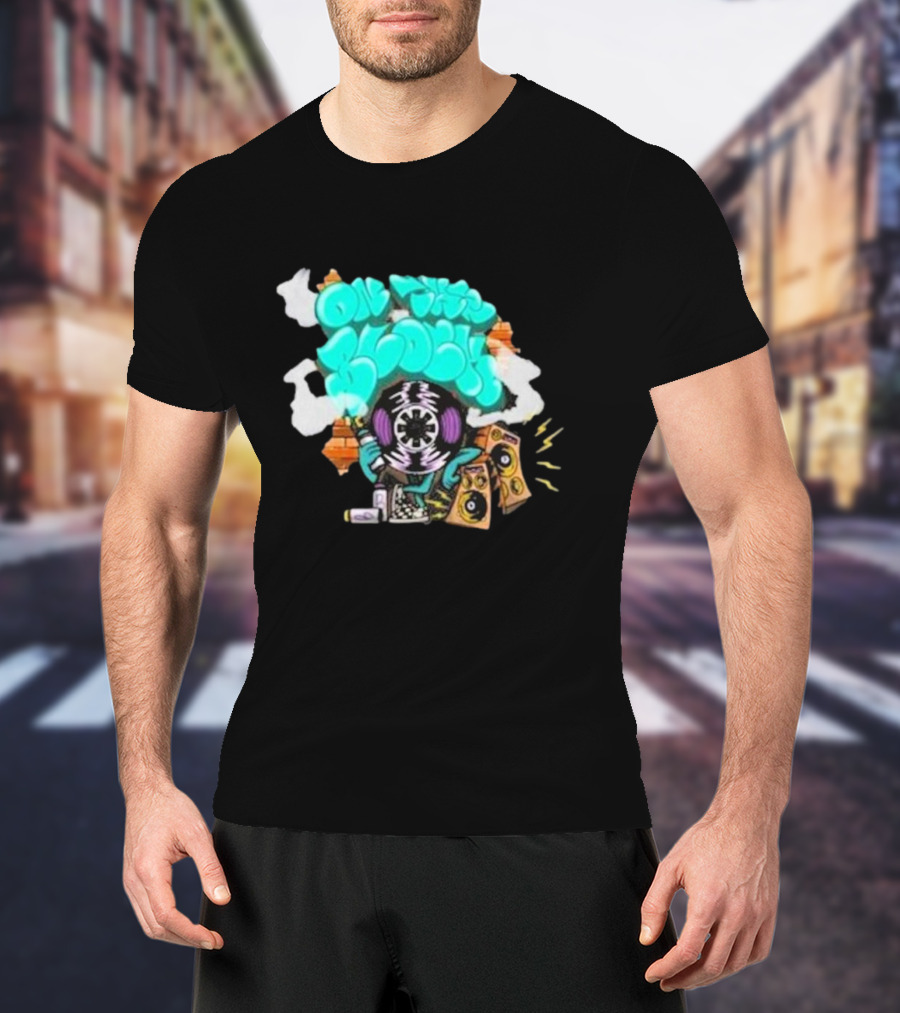 Old This Block Graffiti Tape Art With Speakers And Lightning T-Shirt