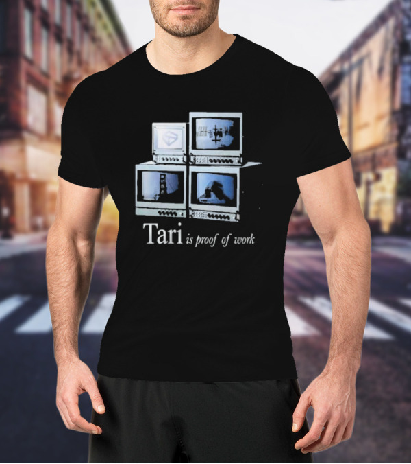 Tari Labs Proof Of Work 1996 Four Vintage Monitors T-Shirt