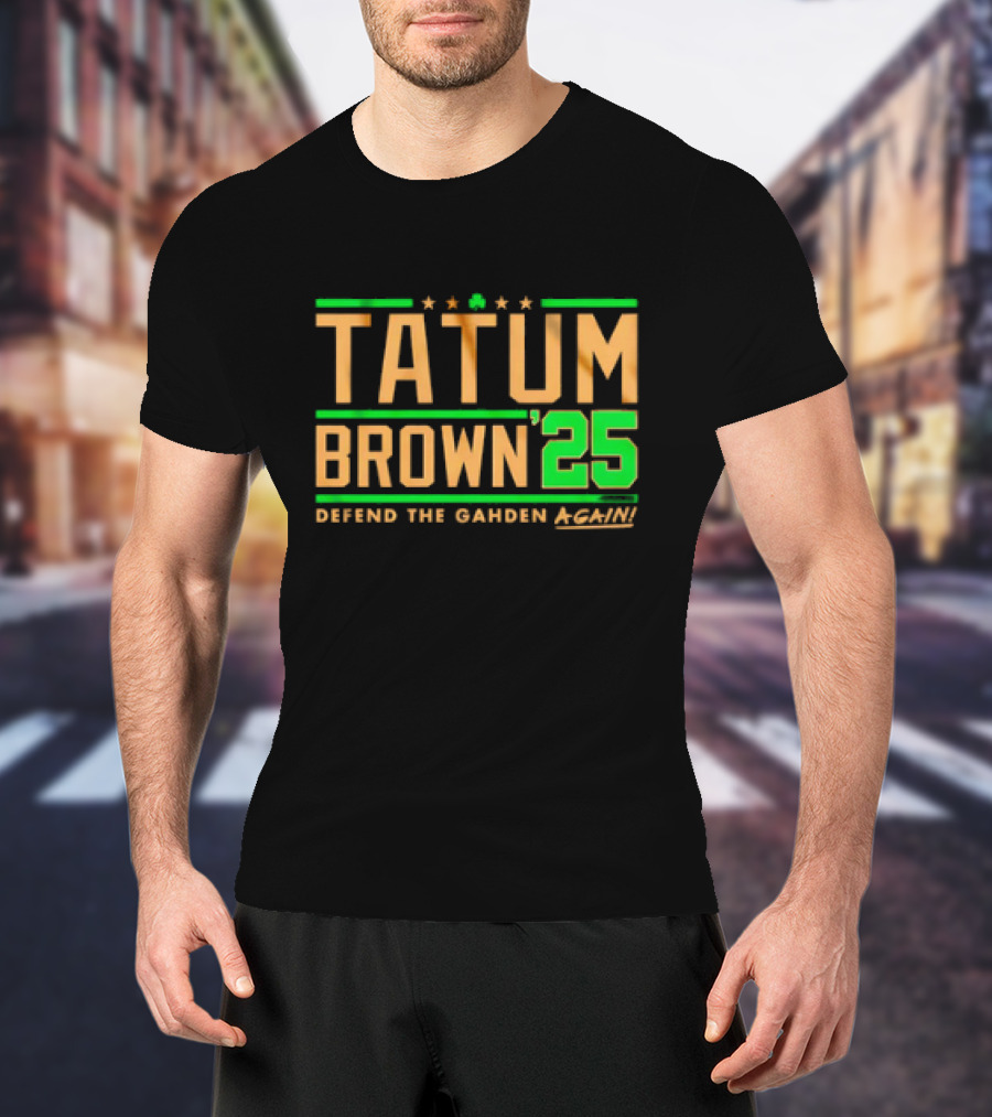 Tatum Brown 25 Defend The Garden Again Boston Celtics T-Shirt