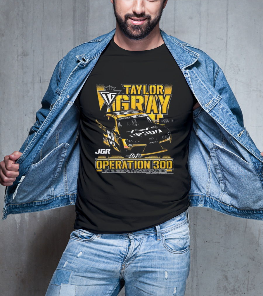 Taylor Gray Joe Gibbs Racing JGR Operation 300 SOC Aaron Vaughn Tribute T-Shirt