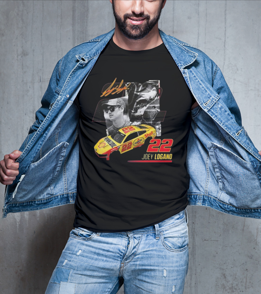 Team Penske Joey Logano Shell Pennzoil 22 Racing Car T-Shirt