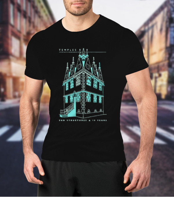 Temple Sun Structure Blueprint Isometric 2025 T-Shirt