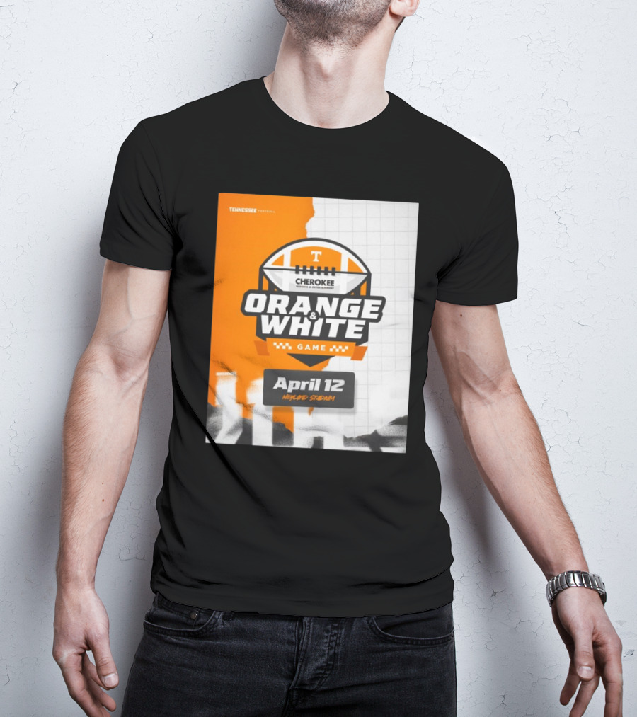 Tennessee Vols Football Cherokee Resorts Orange White Game April 12 Neyland Stadium T-Shirt