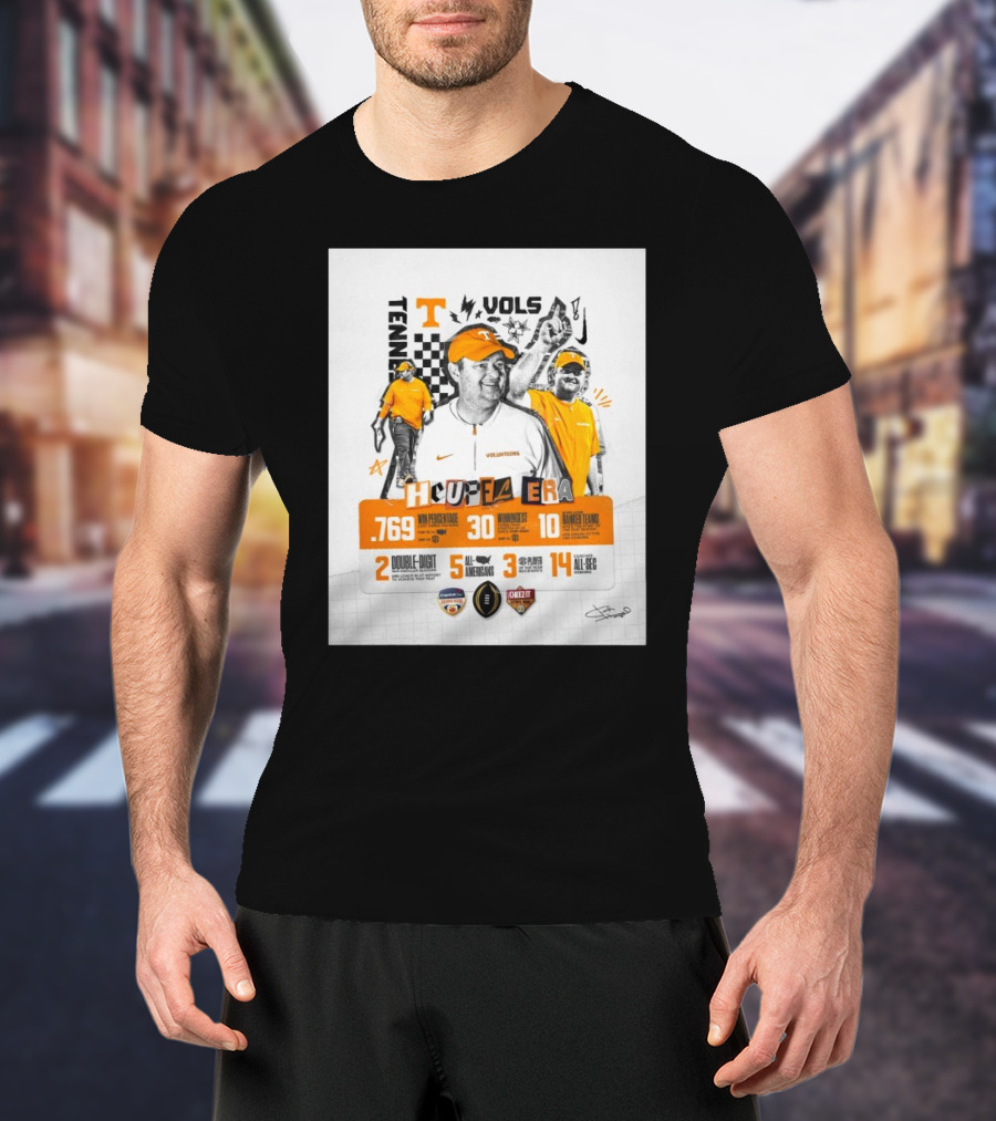 Tennessee Vols Josh Heupel Era .769 Win Percentage 30 Wins 10 Ranked Teams 2 Double-Digit Wins 5 All-Americans 3 SEC Player Awards 14 All-SEC Coaches T-Shirt