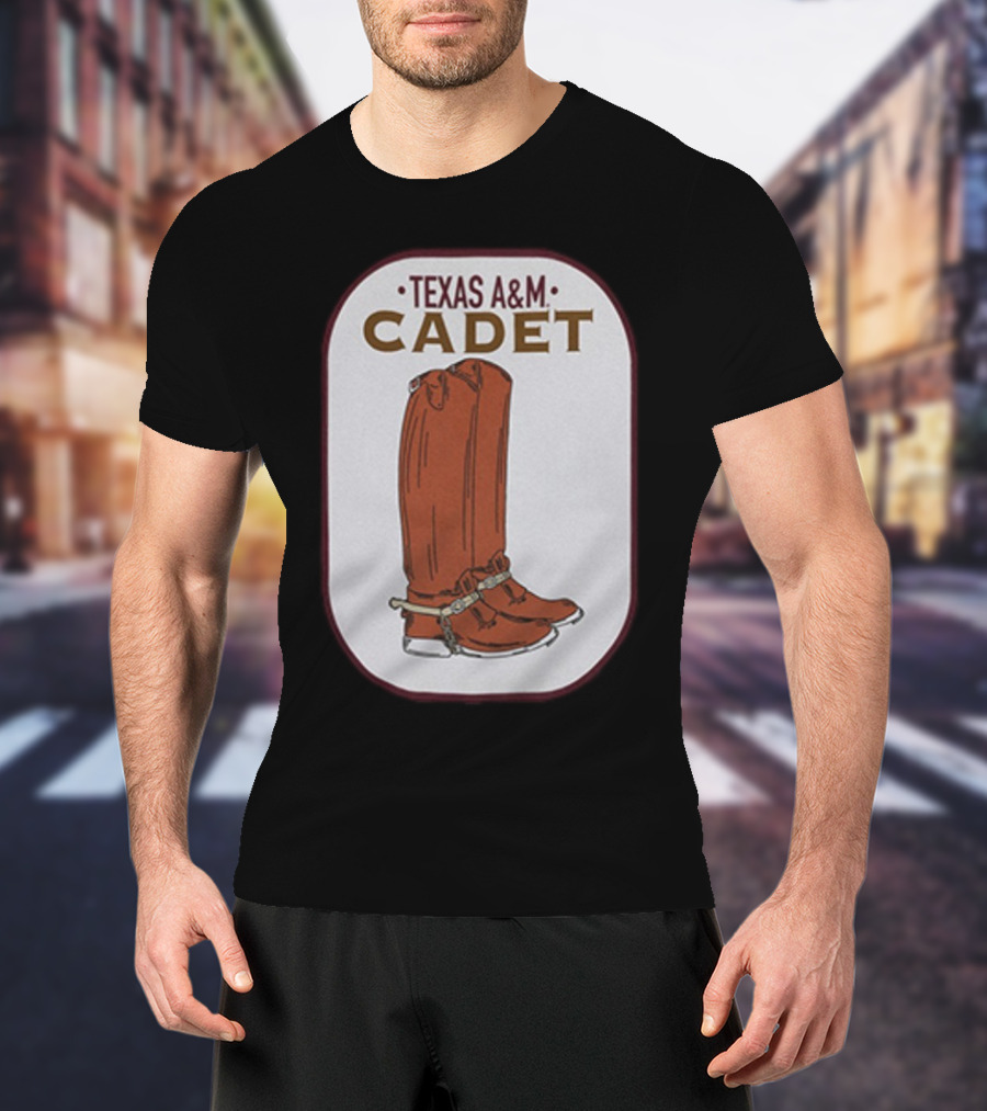 Texas A&M Cadet Brown Boots Emblem T-Shirt