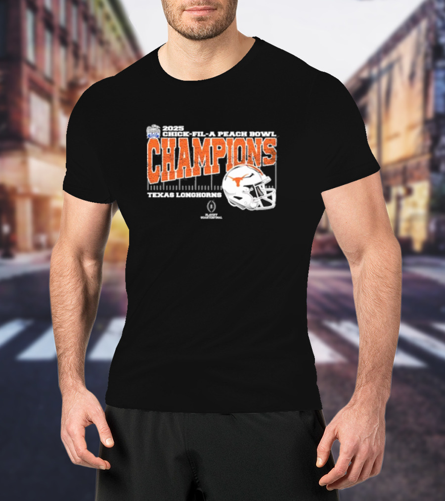 Texas Longhorns 2025 Chick Fil A Peach Bowl Champions Football Playoff Quarterfinal T-Shirt