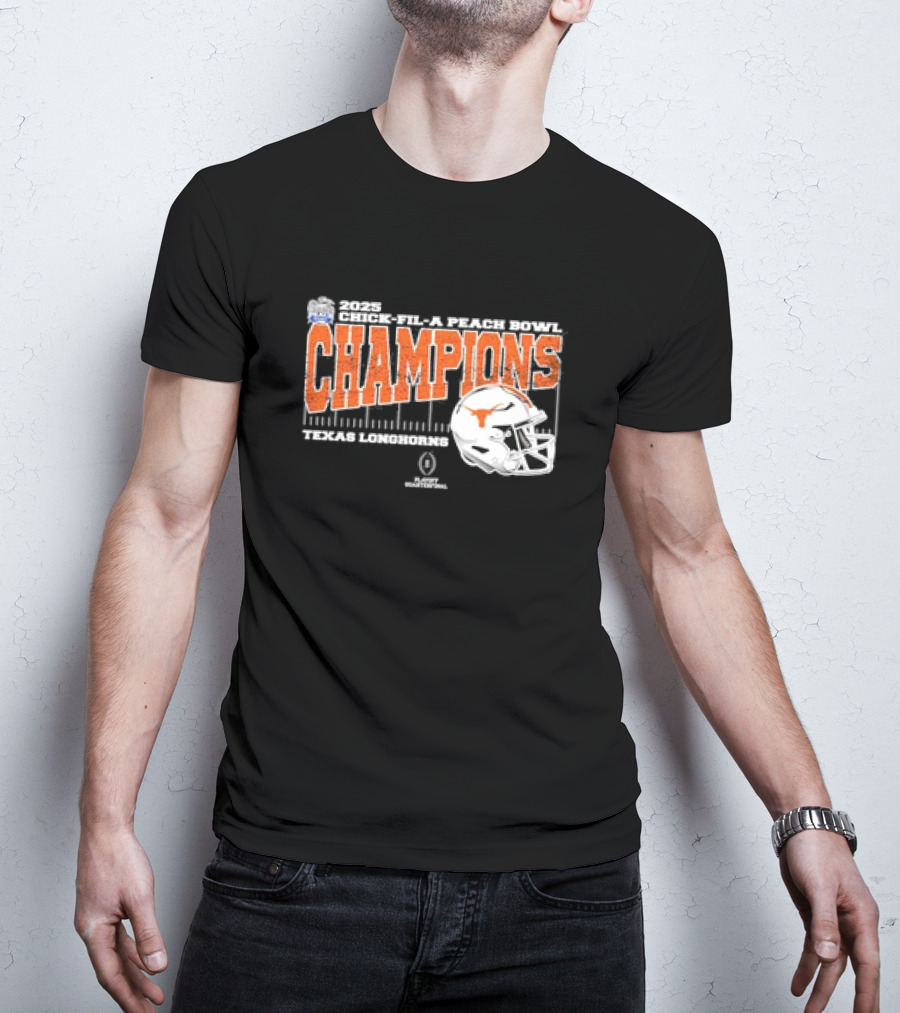Texas Longhorns 2025 Chick Fil A Peach Bowl Champions Football Playoff Quarterfinal T-Shirt