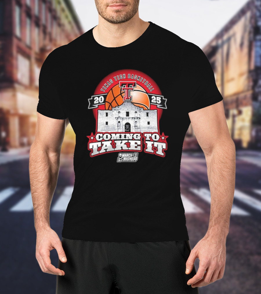 Texas Tech Basketball 2025 Coming To Take It March Madness NCAA Tournament Alamo Basketball Icon Baseball Tee T-Shirt
