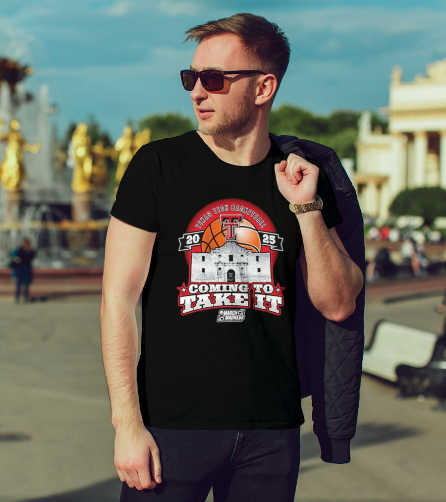 Texas Tech Basketball 2025 Coming To Take It March Madness NCAA Tournament Alamo Basketball Icon Baseball Tee T-Shirt