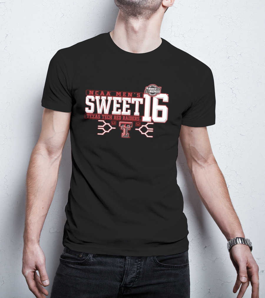 NCAA Men's March Madness Texas Tech Red Raiders Sweet 16 2025 T-Shirt