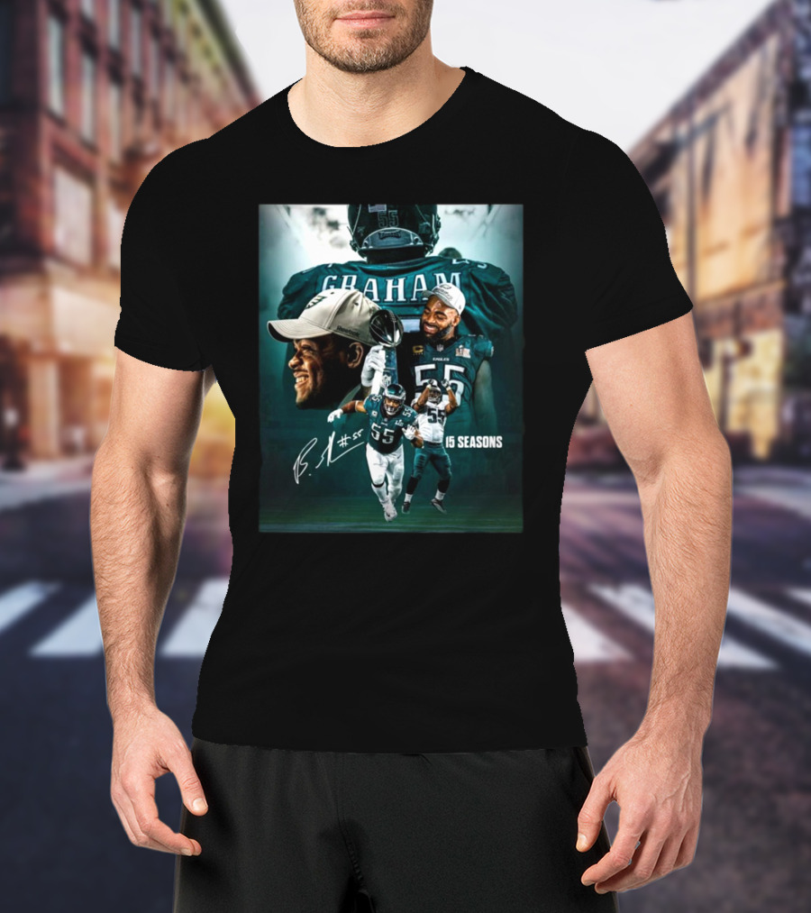 Brandon Graham 55 Signature Tribute 15 Seasons T-Shirt