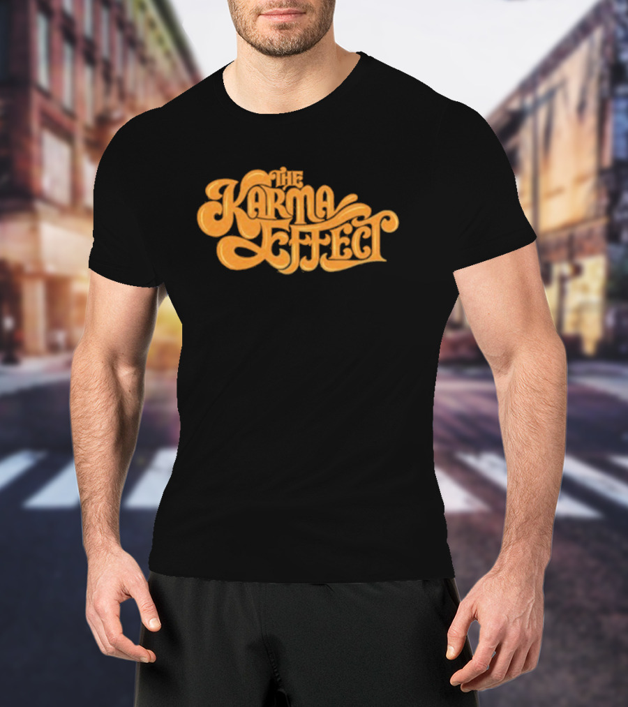 The Karma Effect Rustic Orange Curvy Script T-Shirt