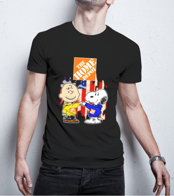 The Home Depot Charlie Brown Snoopy American Flag T-Shirt