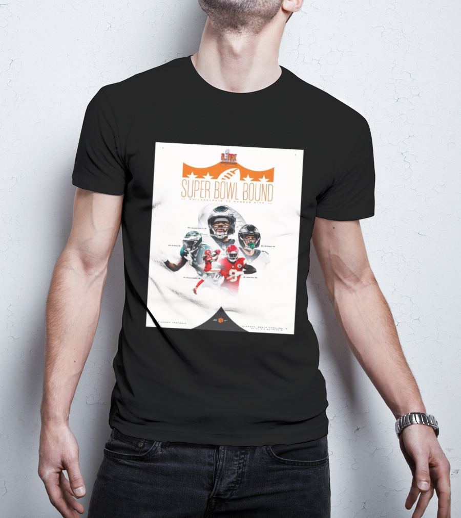 The League Super Bowl LIX Super Bowl Bound Philadelphia Kansas City Clemson Football T-Shirt