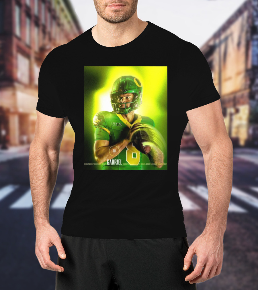 2025 Reese's Senior Bowl Oregon Ducks Football Dillon Gabriel QB 18 T-Shirt