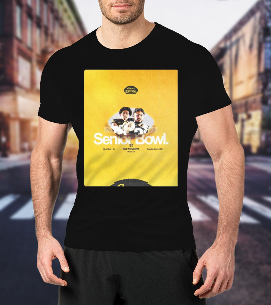 Reese's Senior Bowl Yahya Black Sebastian Castro 2025 Network Texas Tech Football February 1 T-Shirt
