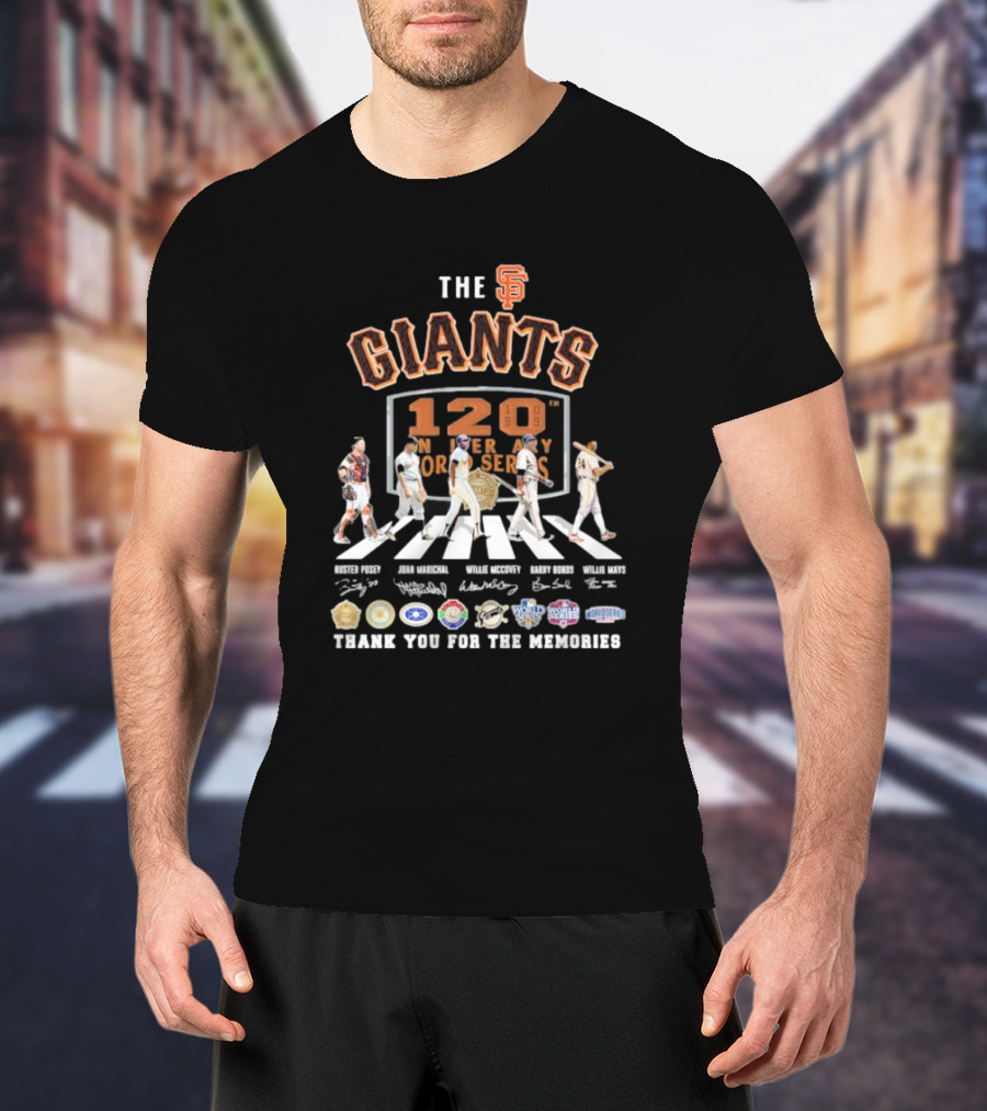 The SF Giants 120th Anniversary Thank You For The Memories Abbey Road Series T-Shirt