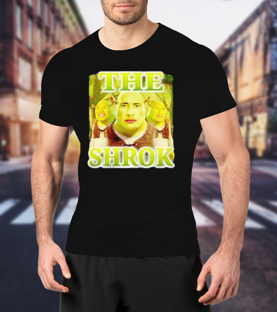 Shrek And The Rock Mashup - The Shrok Face Blend T-Shirt