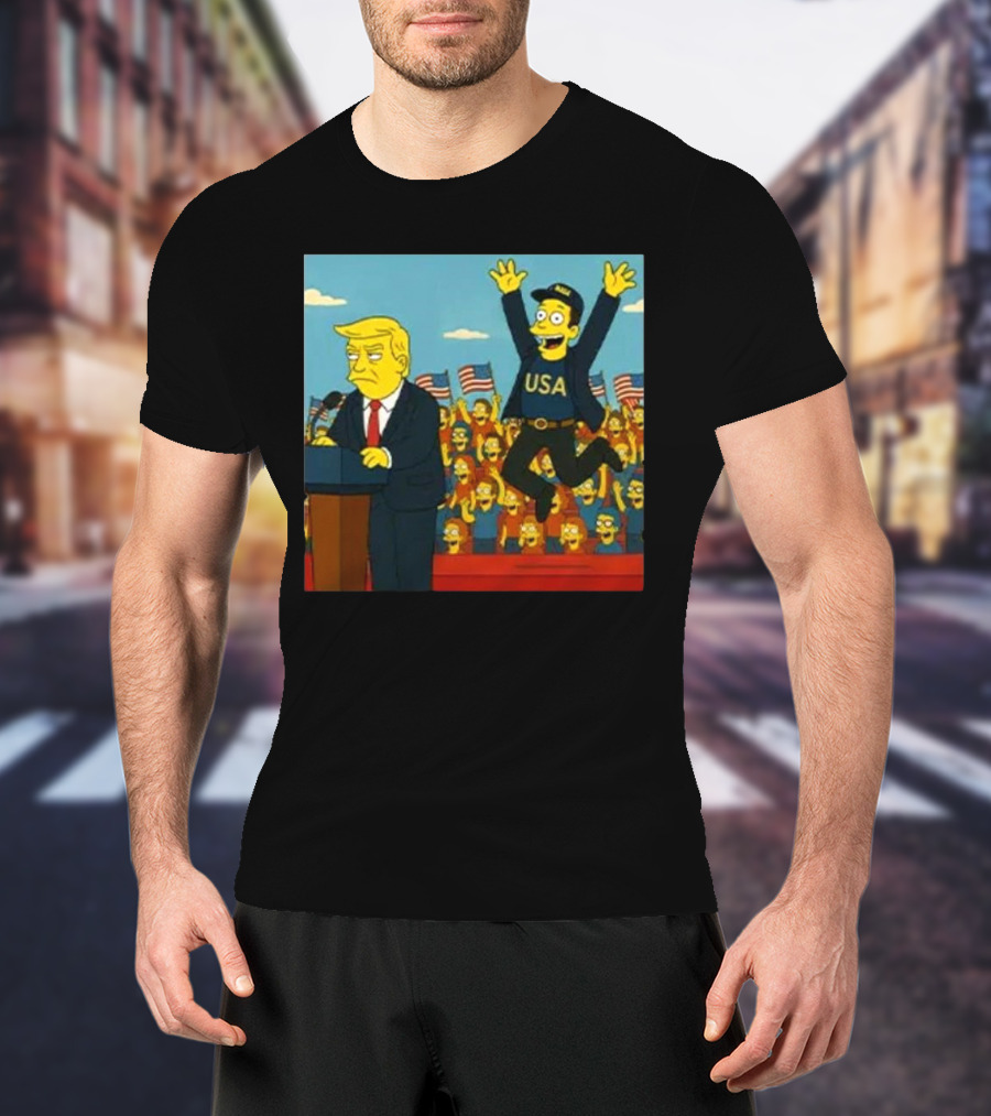 The Simpsons Make America Great Again 2025 USA Crowd Scene T-Shirt