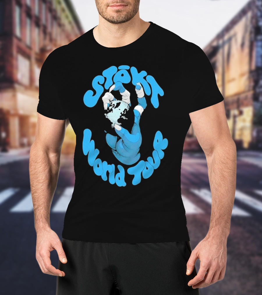 Stōkt World Tour Blue Water Hand Motif T-Shirt