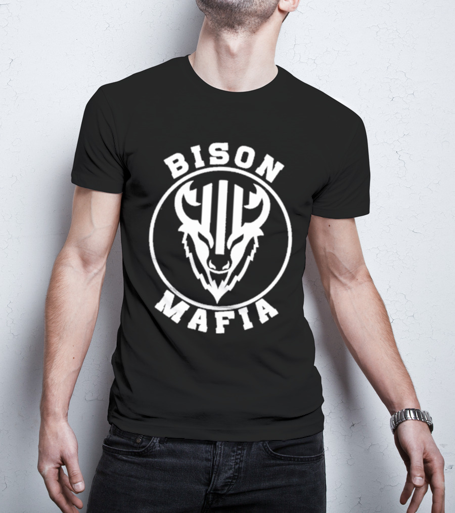 Bison Mafia Upstairs Pub Bold Design T-Shirt