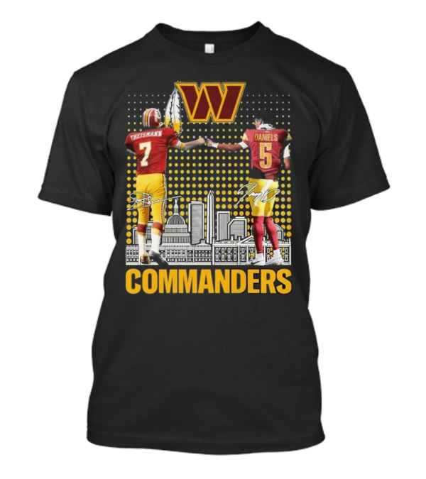 Commanders Theismann Daniels Football Signatures T-Shirt