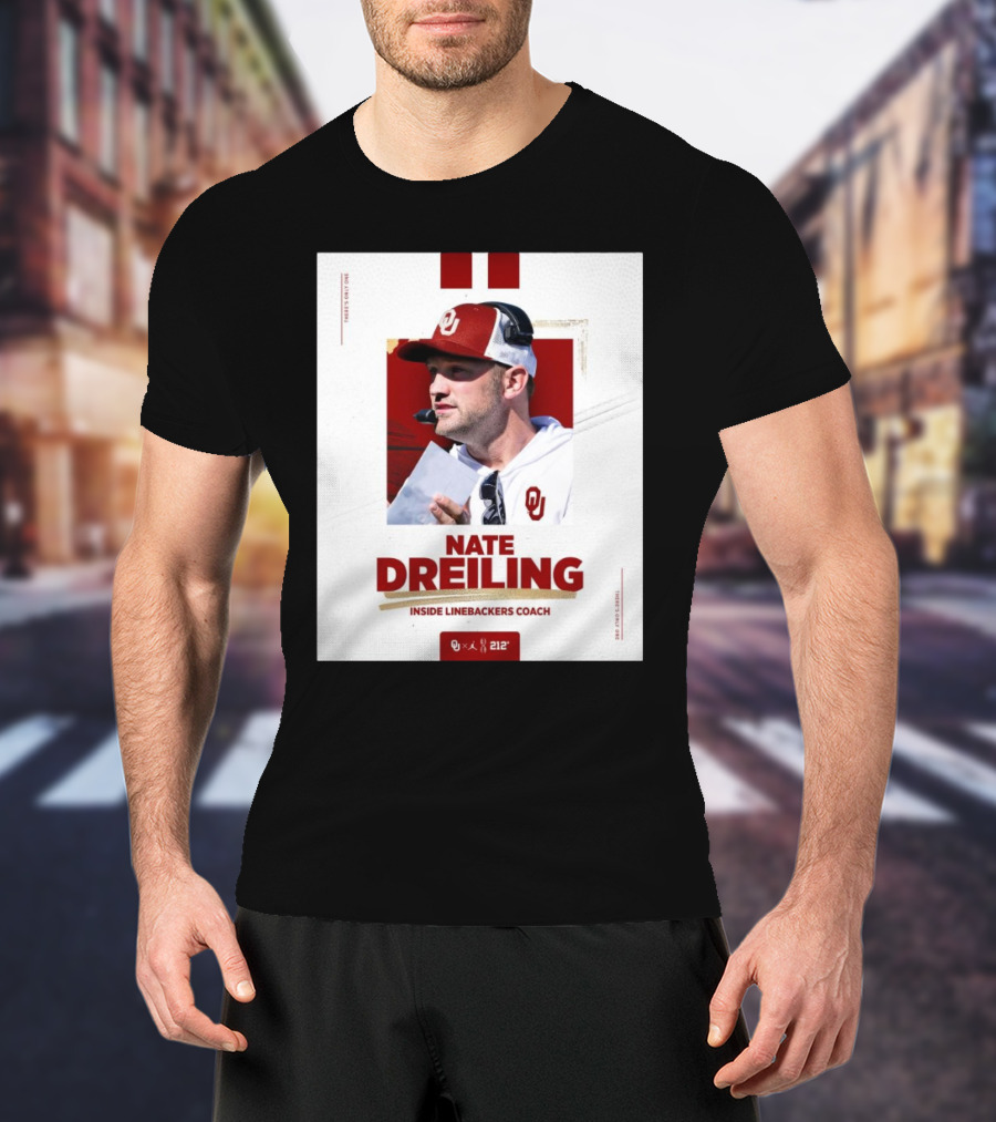 Nate Dreiling Inside Linebackers Coach Oklahoma Sooners Football 212° 2025 T-Shirt