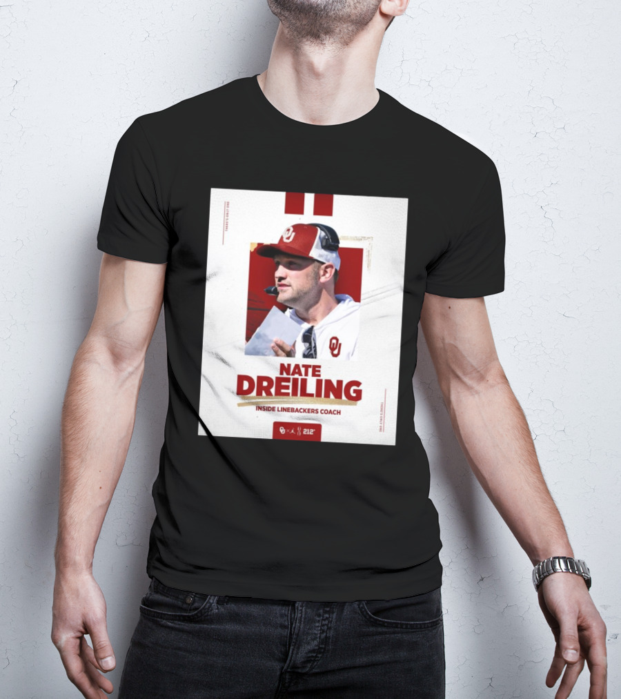 Nate Dreiling Inside Linebackers Coach Oklahoma Sooners Football 212° 2025 T-Shirt
