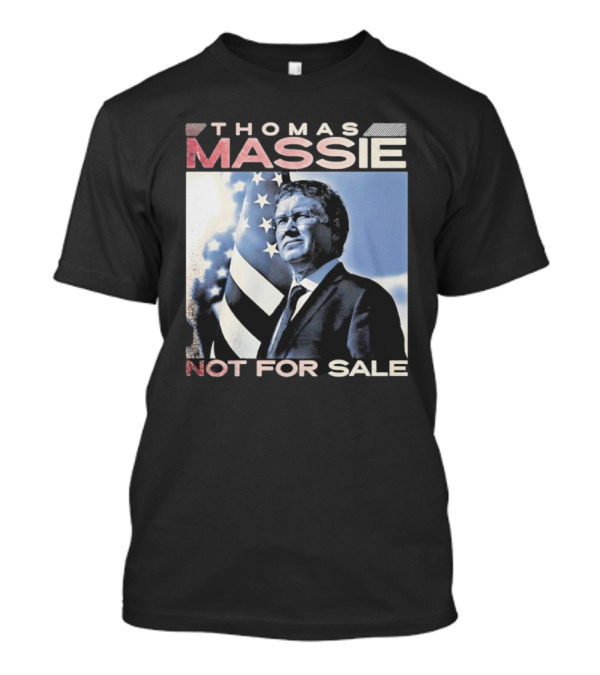 Thomas Massie Not For Sale American Flag Portrait T-Shirt