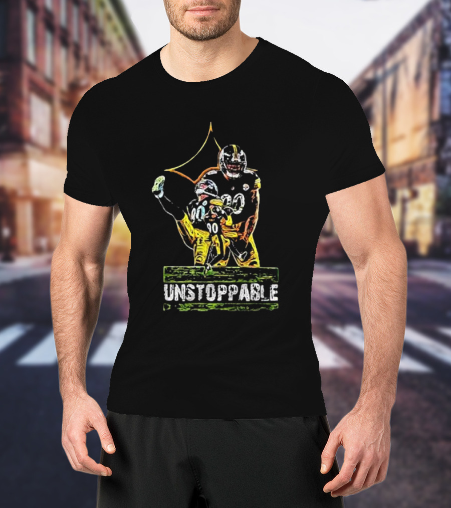 Tj Watt Unstoppable Football Icon In Black And Gold 90 T-Shirt