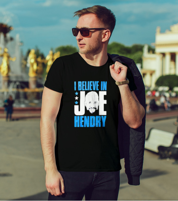 TNA I Believe In Joe Hendry Blue Text And Stars T-Shirt
