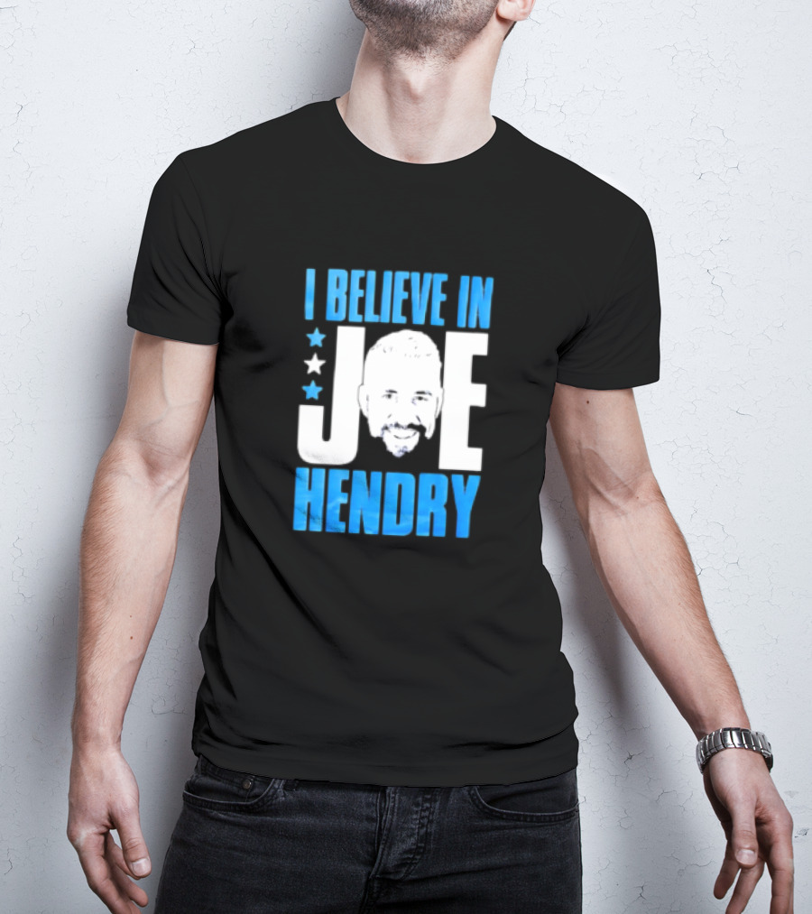 TNA I Believe In Joe Hendry Blue Text And Stars T-Shirt