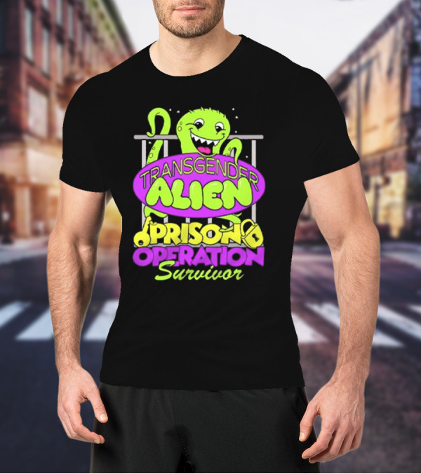 Transgender Alien Prison Operation Survivor Monster With Bars T-Shirt