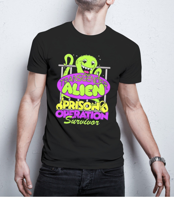 Transgender Alien Prison Operation Survivor Monster With Bars T-Shirt