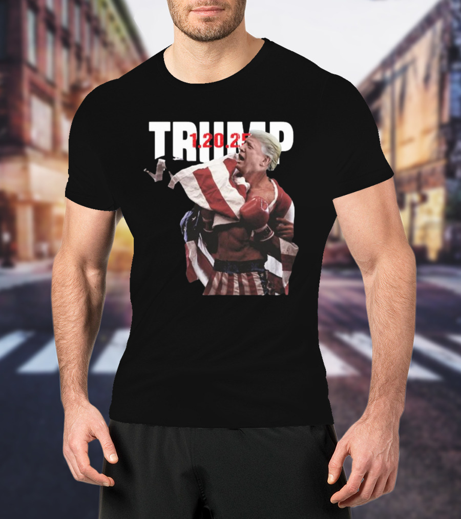 Trump 1.20.2025 Boxing American Flag Theme T-Shirt