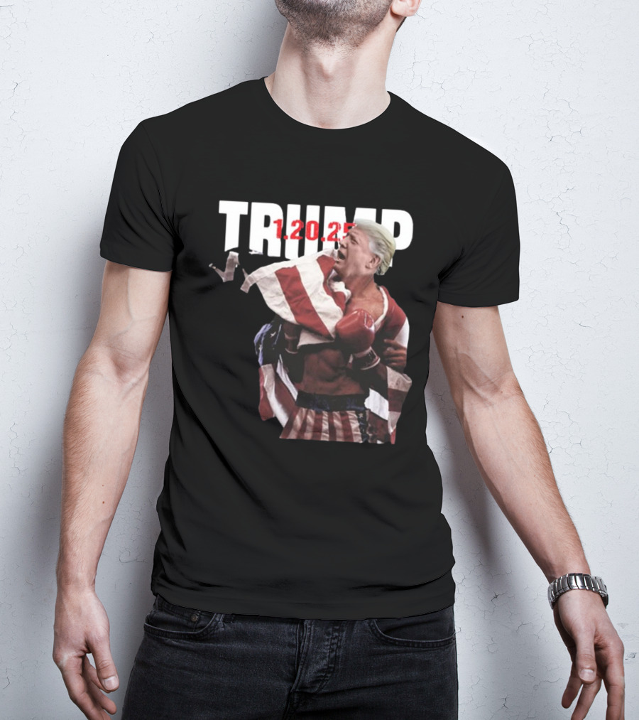 Trump 1.20.2025 Boxing American Flag Theme T-Shirt