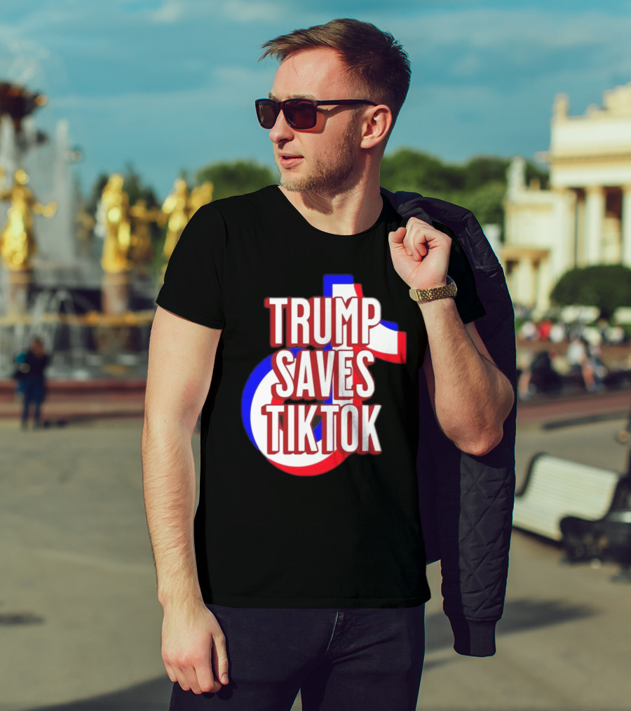 Trump Saves TikTok Captain America Shield Style T-Shirt