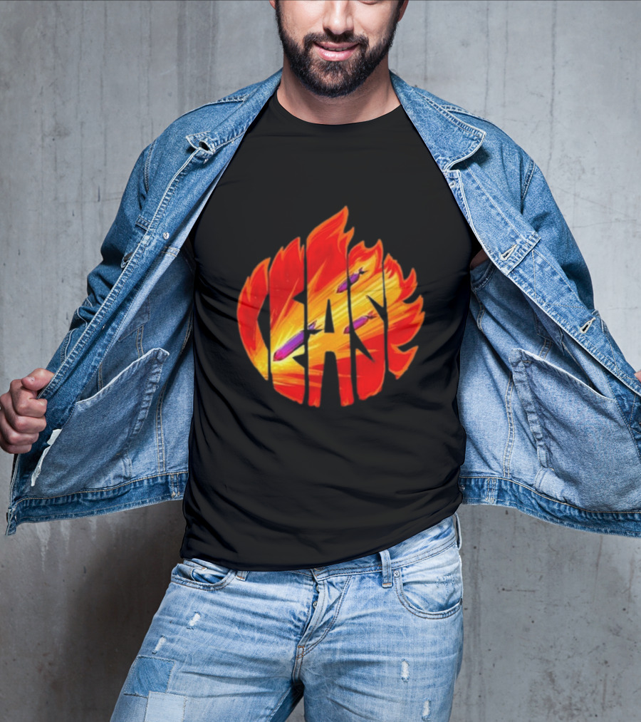Cease Fire Flame Letters With Missiles T-Shirt