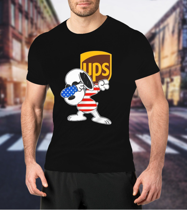 UPS Snoopy Dabbing American Flag Style T-Shirt